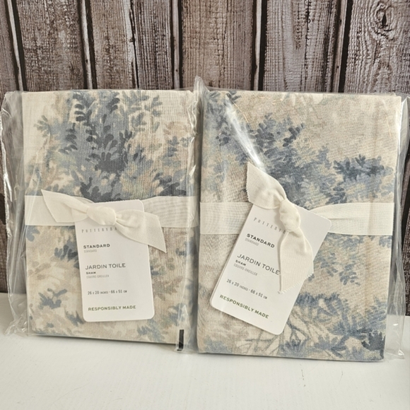 Pottery Barn Jardin Toile Standard Shams Blue - Picture 2 of 5